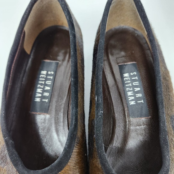 Stuart Weitzman Womens Animal Print Calf Hair Flats Loafers Size 7.5 B Slip On - Picture 3 of 9